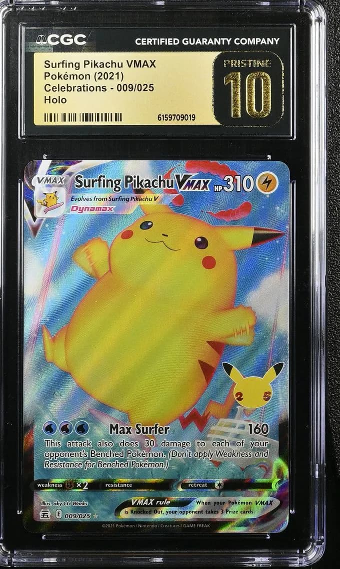 Surfing Pikachu VMAX, Celebrations, CGC 10