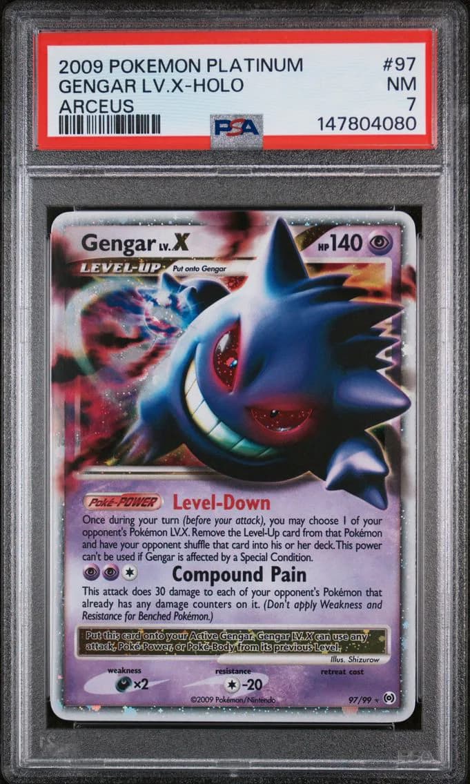 Gengar LV.X-Holo, Platinum Arceus, PSA 7