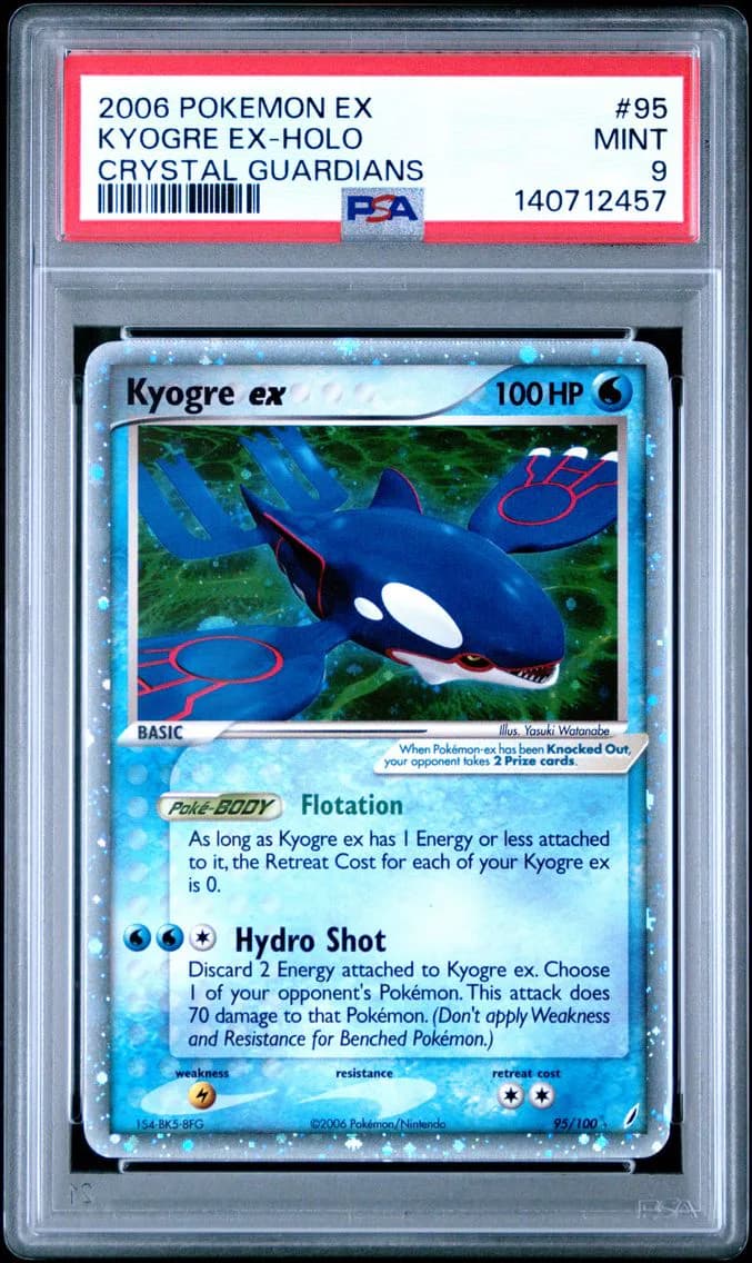Kyogre EX-Holo, EX Crystal Guardians, PSA 9