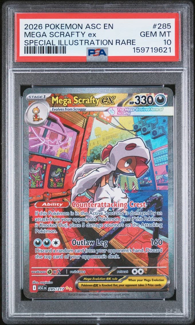 Mega Scrafty EX, Ascended Heroes, PSA 10