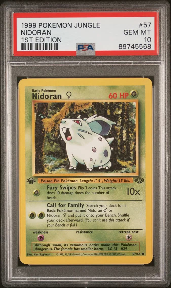 Nidoran 1st Edition, Jungle, PSA 10