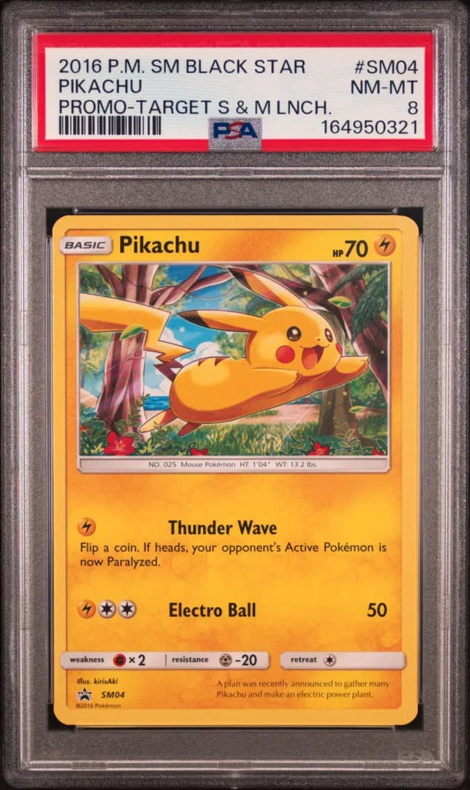 Pikachu, SM Black Star Promo, PSA 8