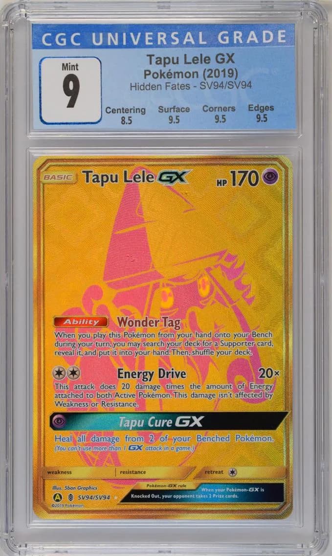 Tapu Lele GX, Hidden Fates, CGC 9