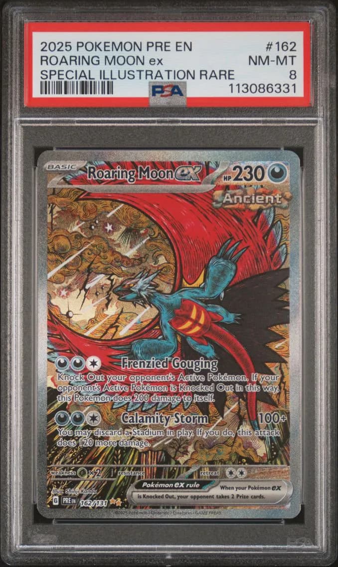 Roaring Moon EX 2025, Prismatic Evolutions, PSA 8
