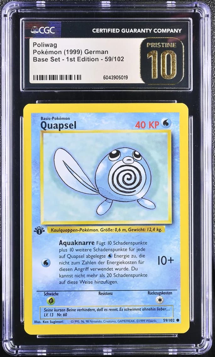 Poliwag, Base Set - 1st Edition - German, CGC 10