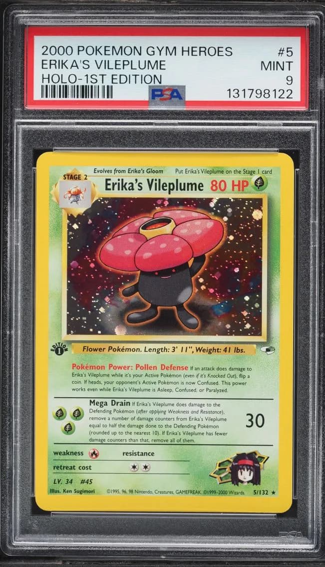 Erika's Vileplume, Gym Heroes, PSA 9
