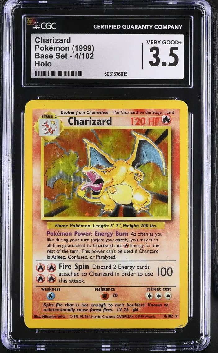 Charizard, Base Set - Unlimited, CGC 3.5