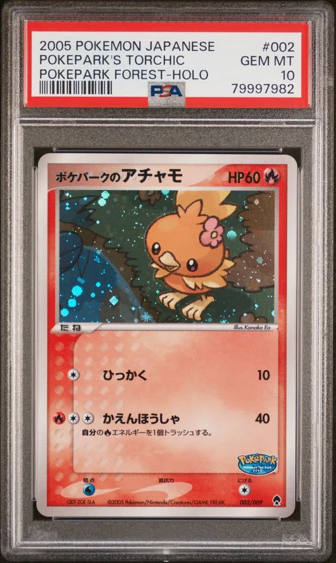 Pokepark's Torchic-Holo, Japanese Pokepark Forest, PSA 10
