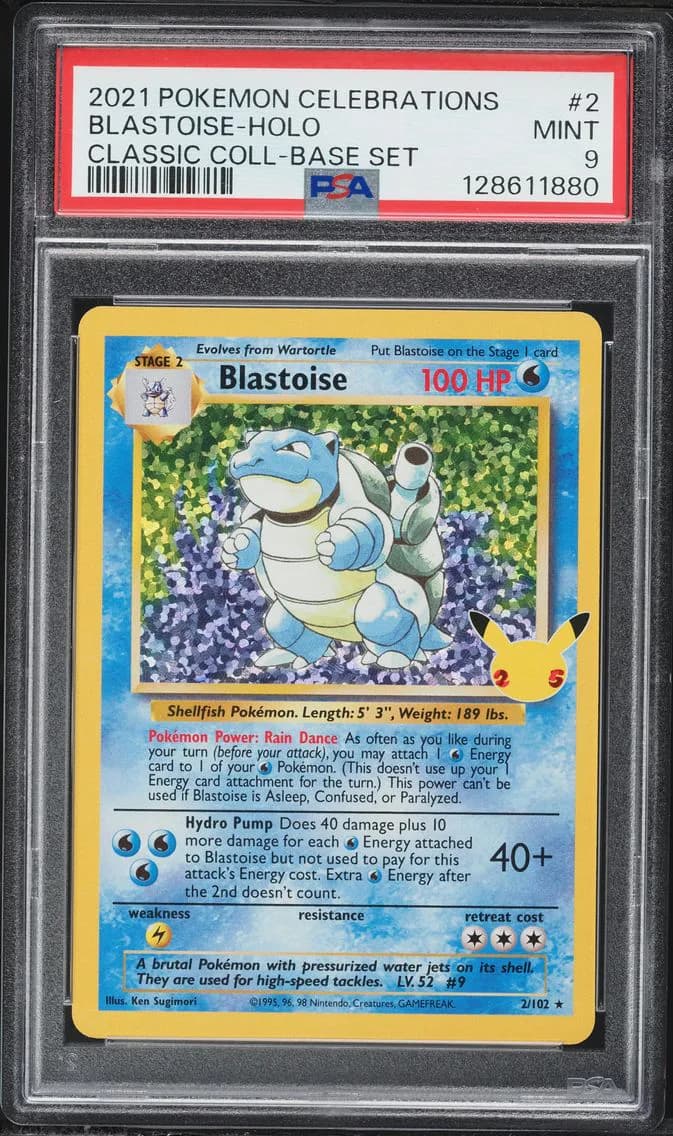 Blastoise-Holo, Celebrations Classic Collection, PSA 9