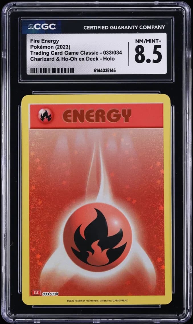 Fire Energy, Trading Card Game Classic - CLV, CLC, CLB, CGC 8.5