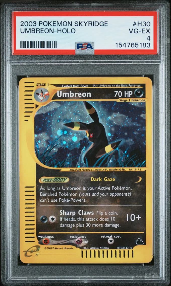 Umbreon-Holo, Skyridge, PSA 4