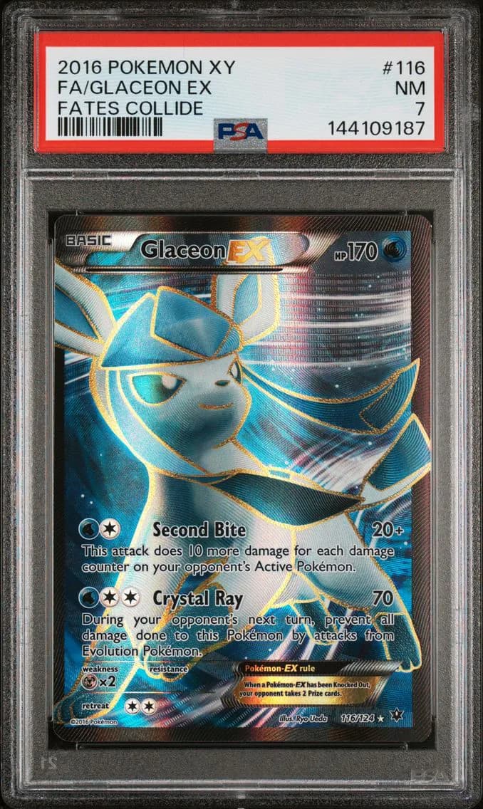Glaceon EX, XY Fates Collide, PSA 7