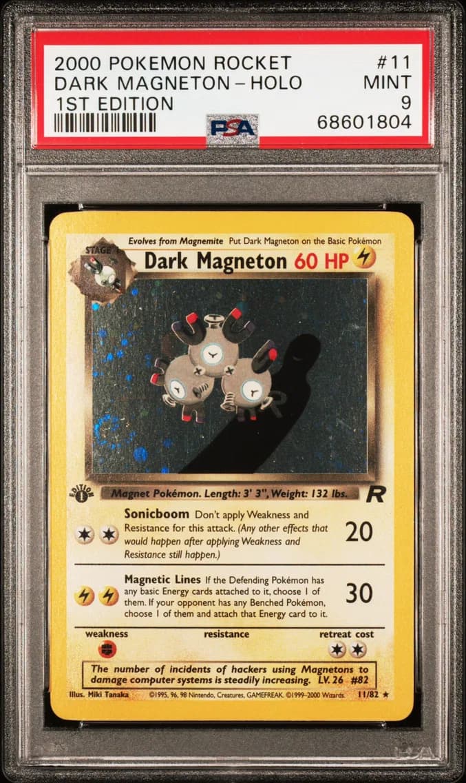 Dark Magneton-Holo 1st Edition, Rocket, PSA 9