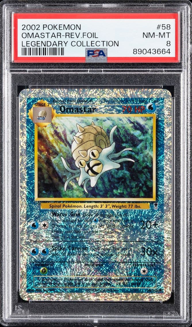 Omastar-Reverse Foil, Legendary Collection, PSA 8