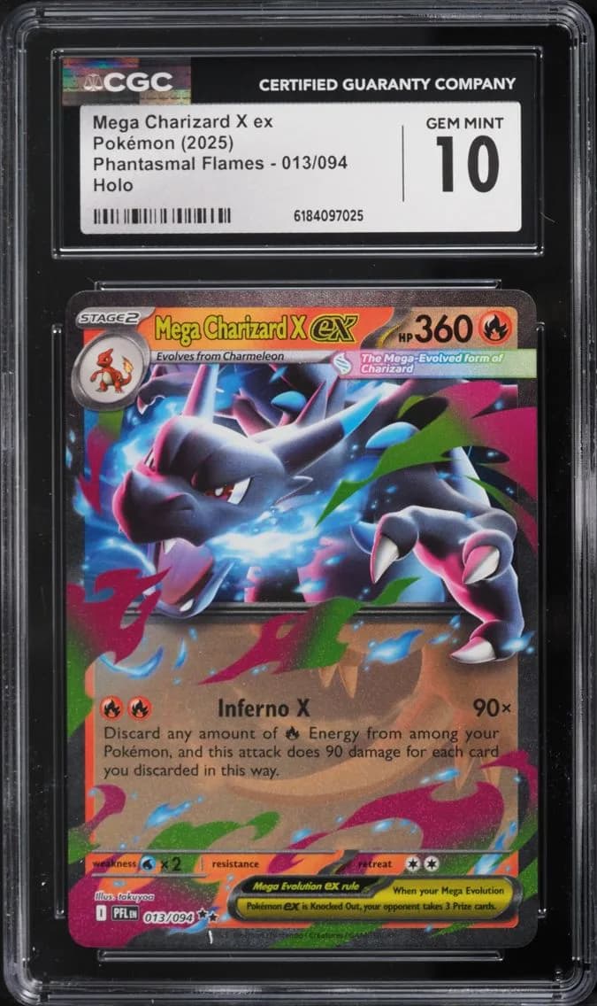 Mega Charizard X EX, Phantasmal Flames, CGC 10