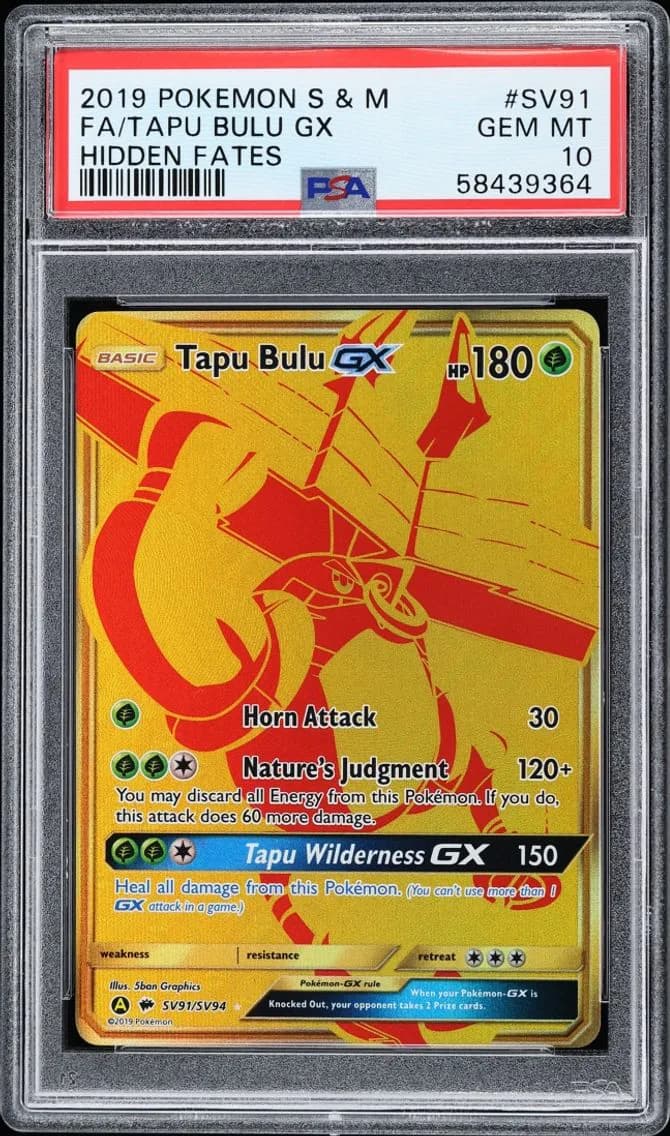Bulu GX, Sun & Moon Hidden Fates, PSA 10