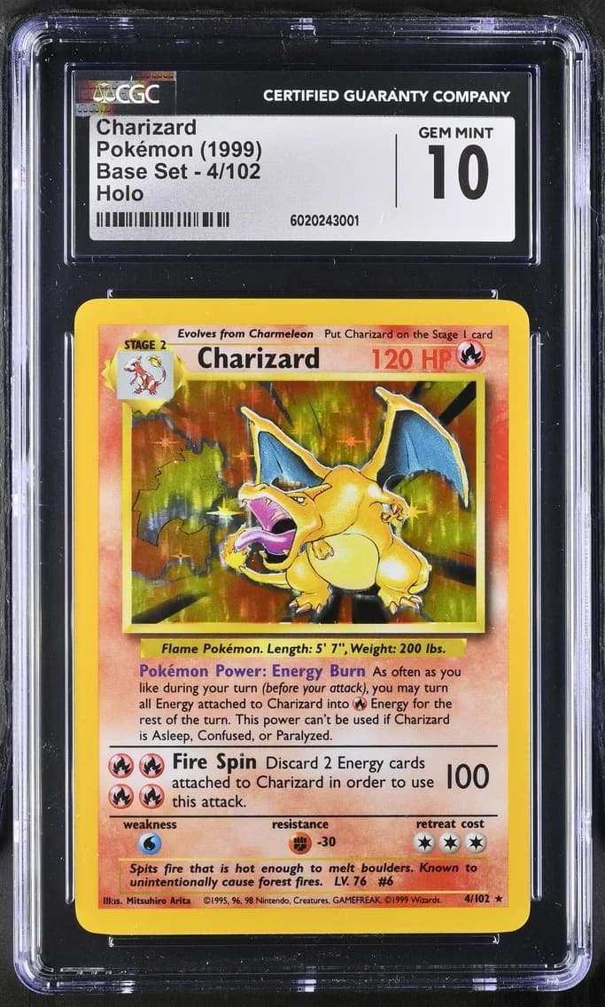Charizard, Base Set - Unlimited, CGC 10