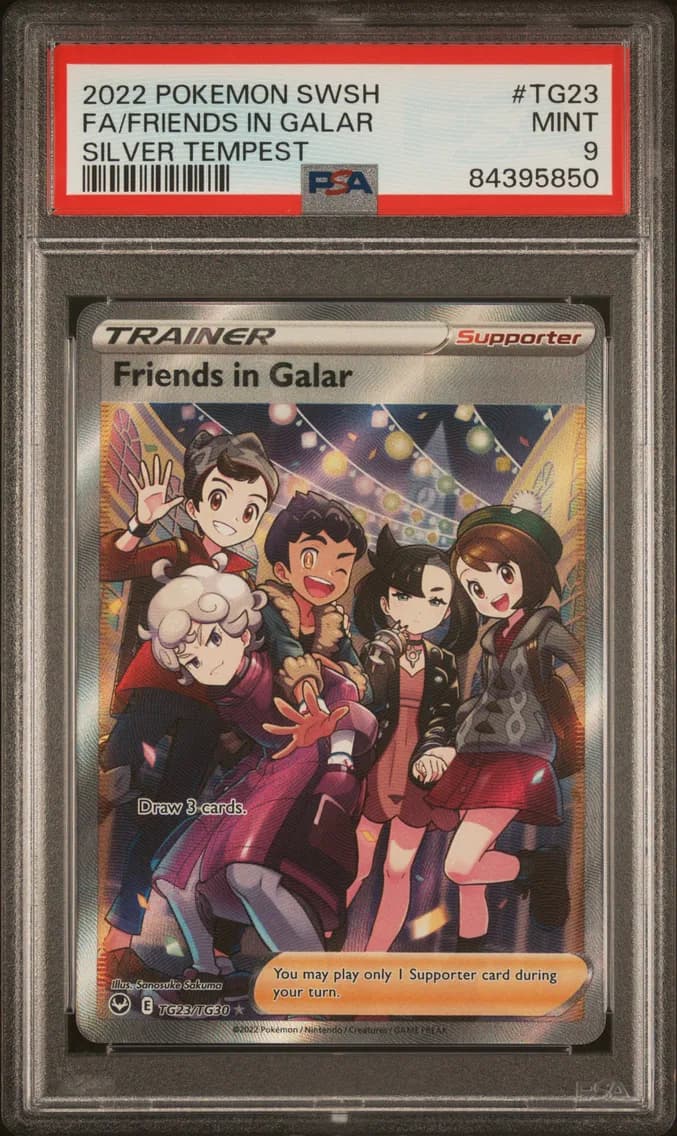 Friends in Galar, Sword & Shield Silver Tempest, PSA 9