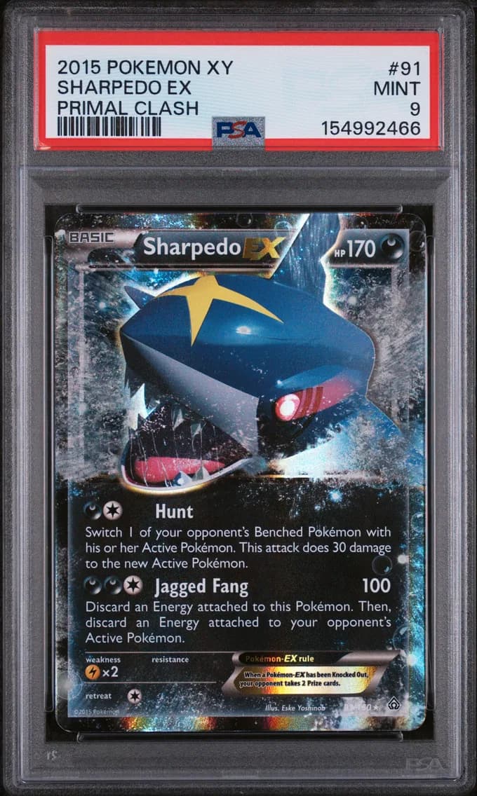 Sharpedo EX, XY Primal Clash, PSA 9