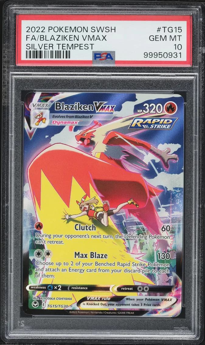 Blaziken VMAX, Sword & Shield Silver Tempest, PSA 10
