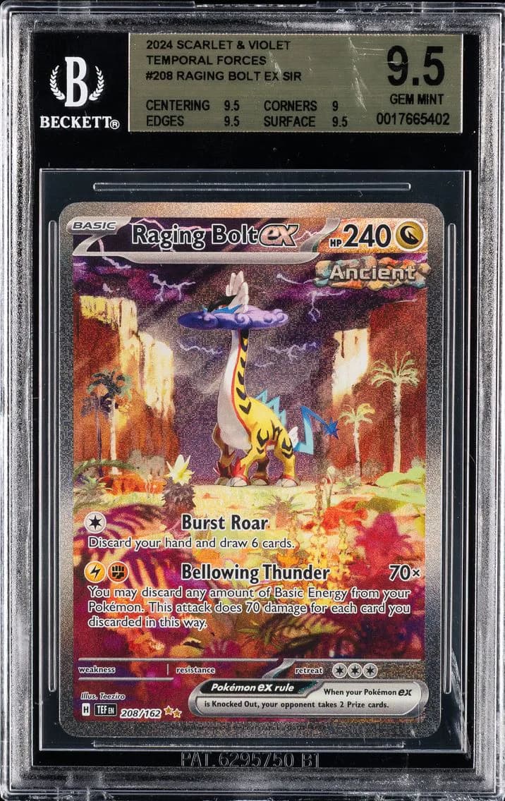 Raging Bolt EX, TCG Scarlet & Violet Temporal Forces, BGS 9.5