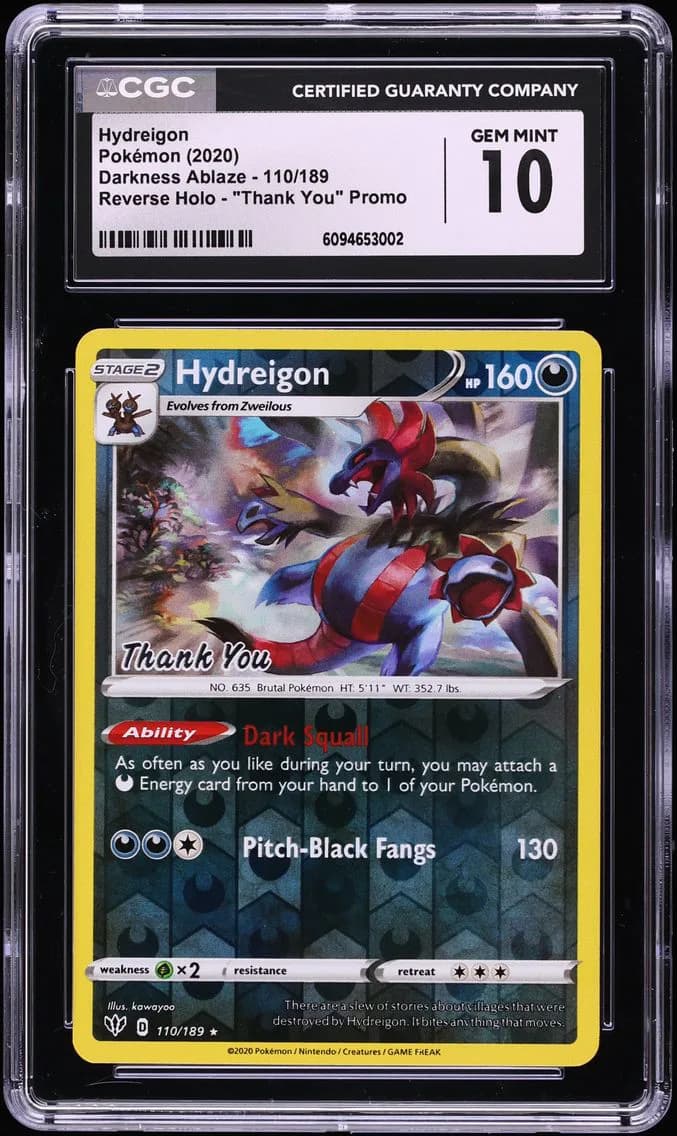 Hydreigon-Reverse Foil, Darkness Ablaze, CGC 10