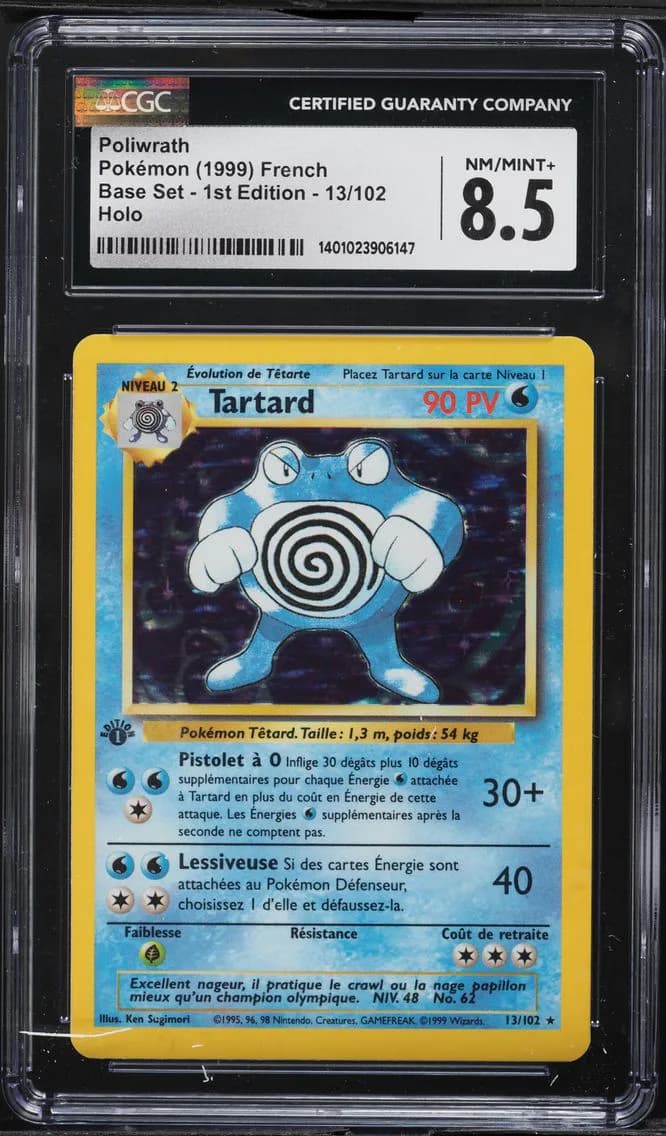 Poliwrath, Base Set - 1st Edition - French, CGC 8.5