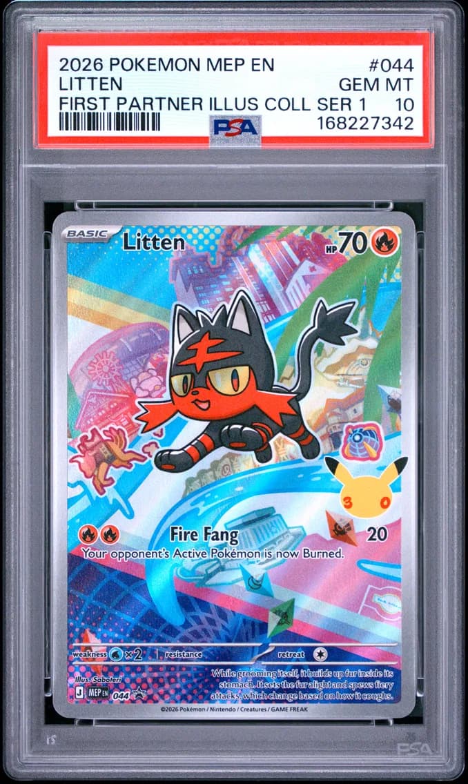 Litten, Me Black Star Promo, PSA 10