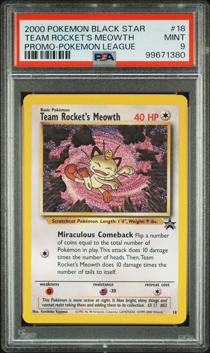 Team Rocket's Meowth, Promo Black Star, PSA 9