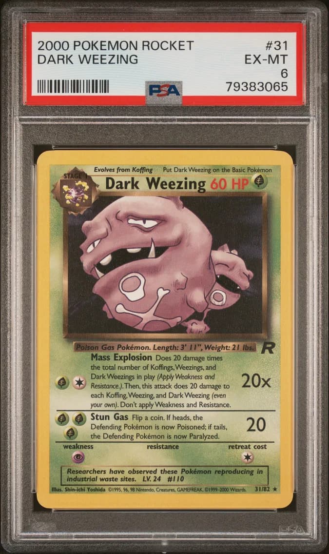 Dark Weezing, Rocket, PSA 6