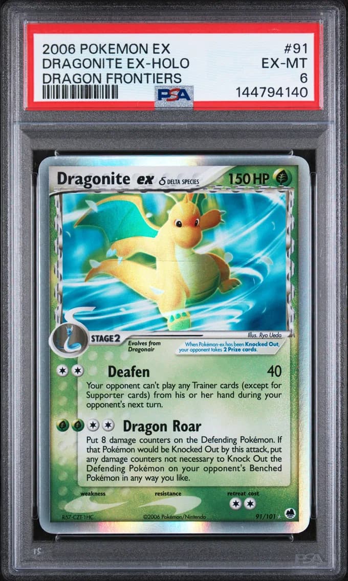 Dragonite EX-Holo, EX Dragon Frontiers, PSA 6