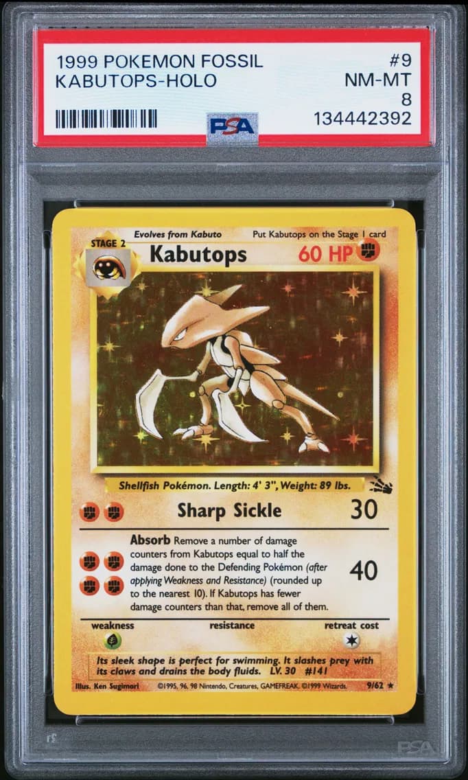 Kabutops-Holo, Fossil, PSA 8