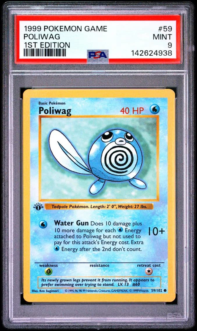 Poliwag 1st Edition, Game, PSA 9