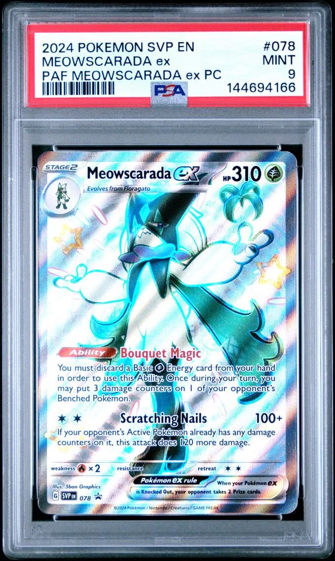 Meowscarada EX, SV Black Star Promo, PSA 9