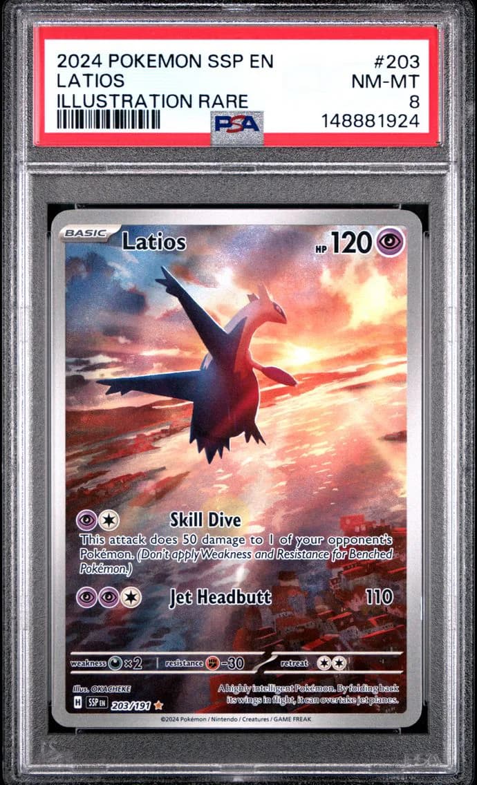 Latios, Surging Sparks, PSA 8