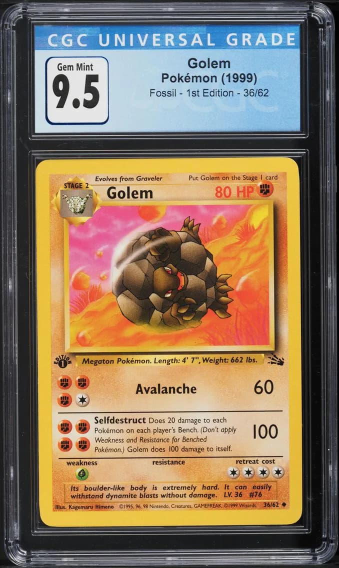 Golem 1st Edition, Fossil - 1st Edition, CGC 10