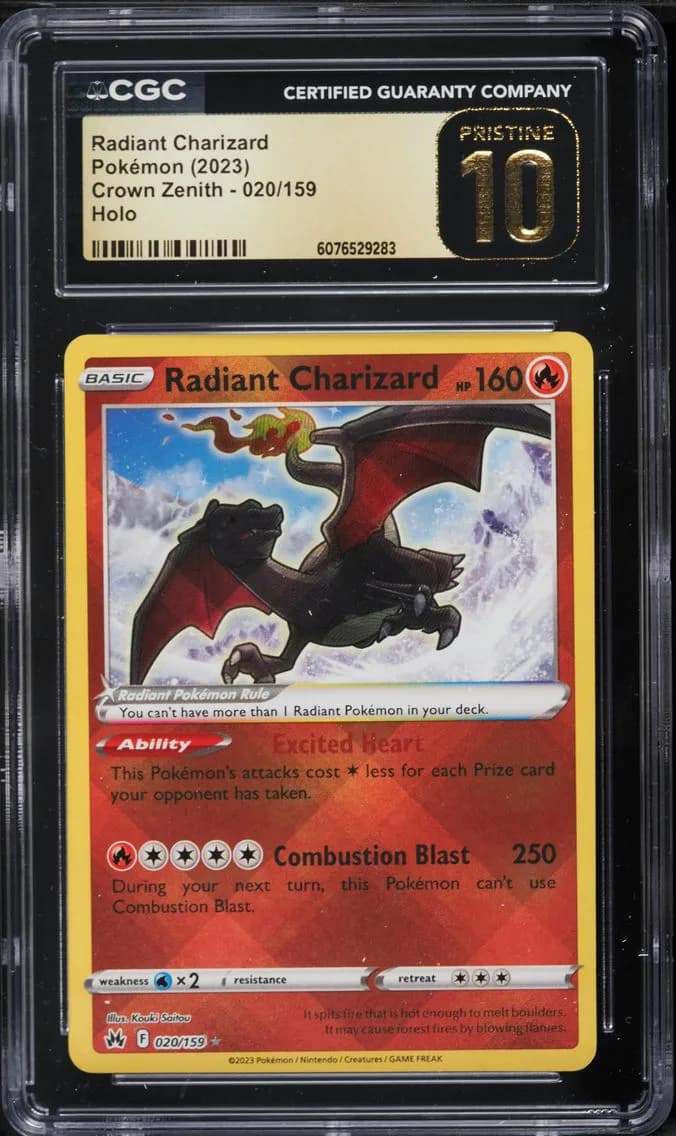 Radiant Charizard, Crown Zenith, CGC 10