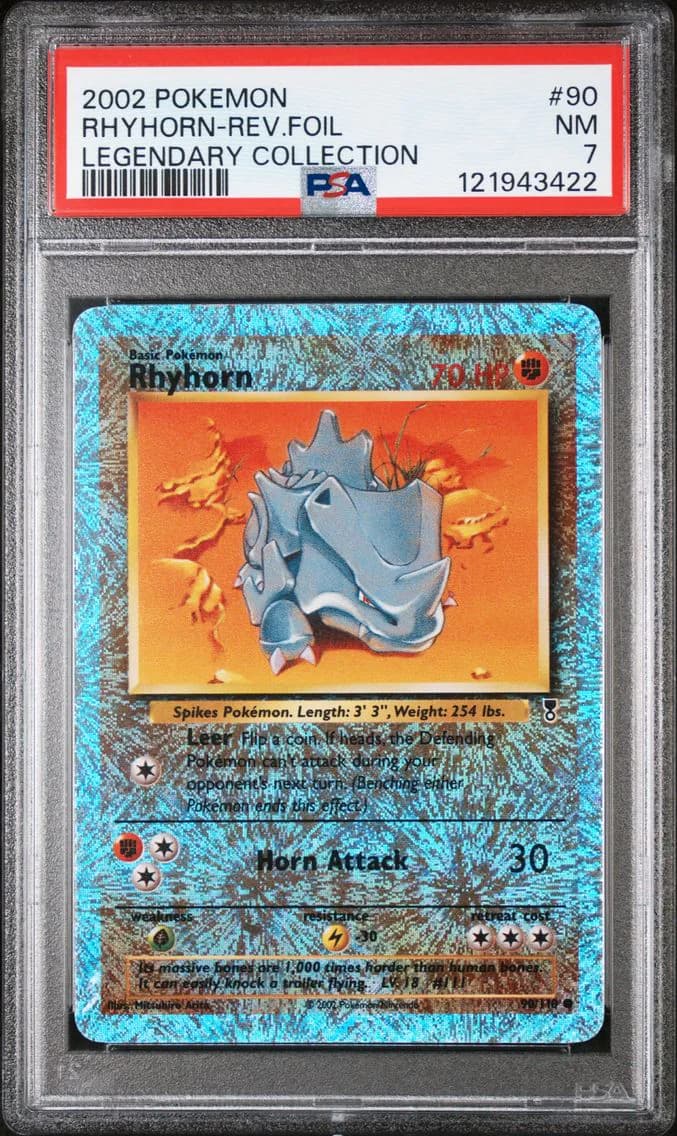 Rhyhorn-Reverse Foil, Legendary Collection, PSA 7