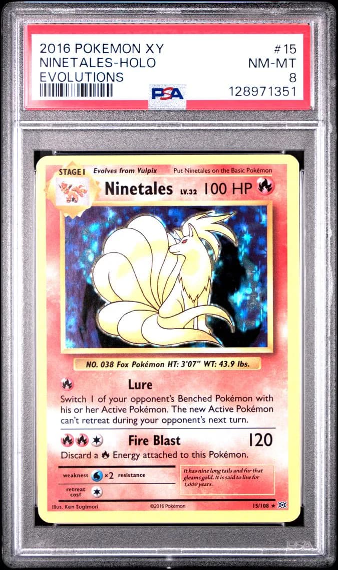Ninetales-Holo, XY Evolutions, PSA 8