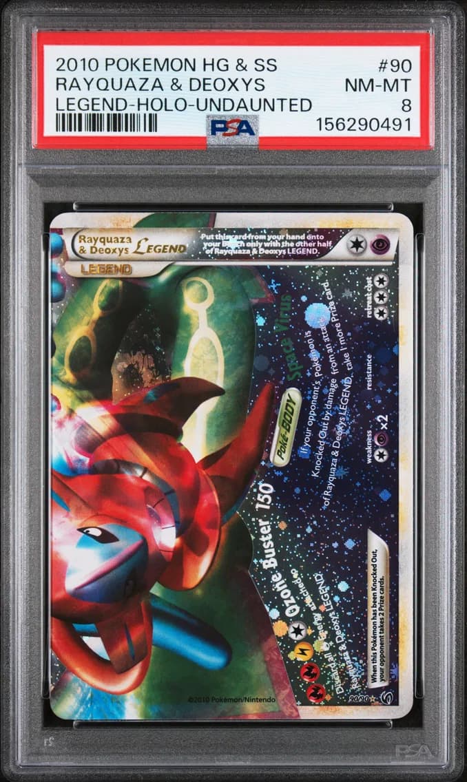 Rayquaza & Deoxys Legend-Holo, Heartgold & Soulsilver Undaunted, PSA 8