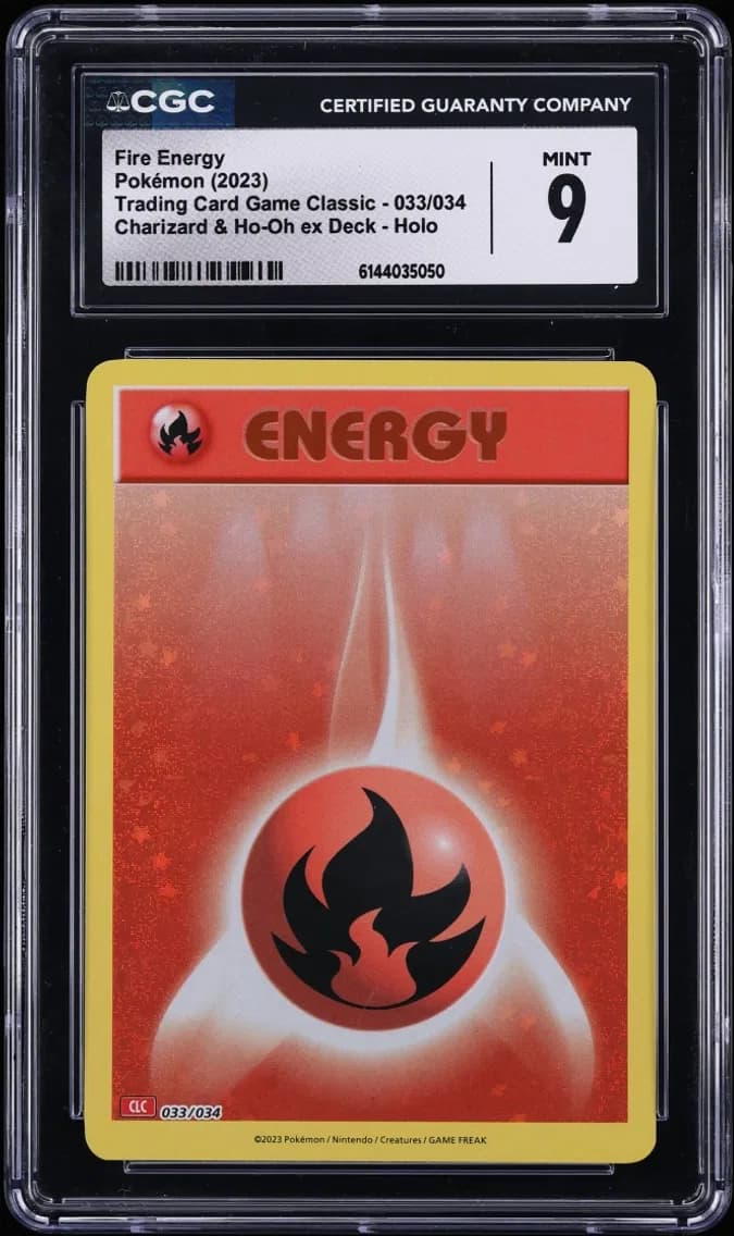 Fire Energy, Trading Card Game Classic - CLV, CLC, CLB, CGC 9