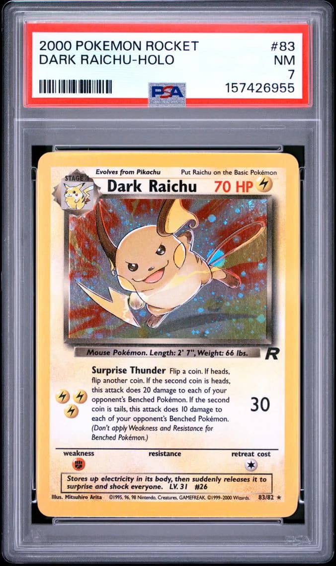 Dark Raichu-Holo, Rocket, PSA 7