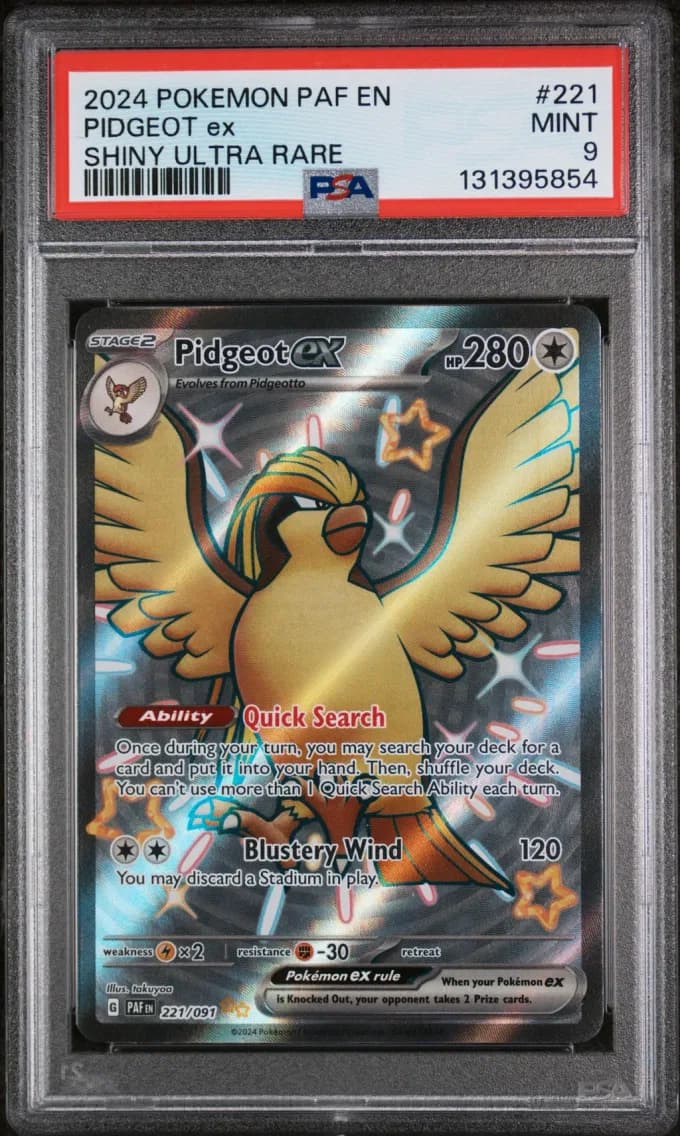Pidgeot EX, Paldean Fates, PSA 9
