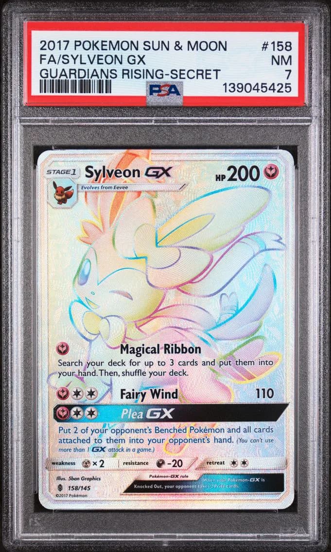 Sylveon GX, Sun & Moon Guardians Rising, PSA 7