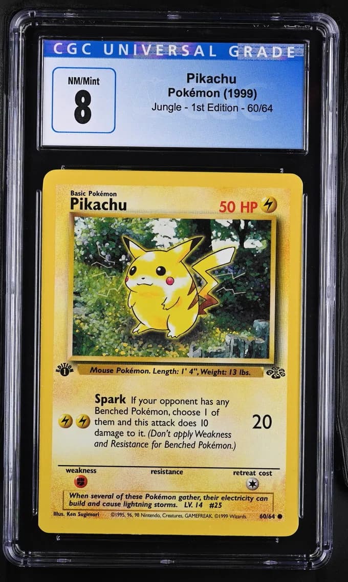 Pikachu, Jungle - 1st Edition, CGC 8