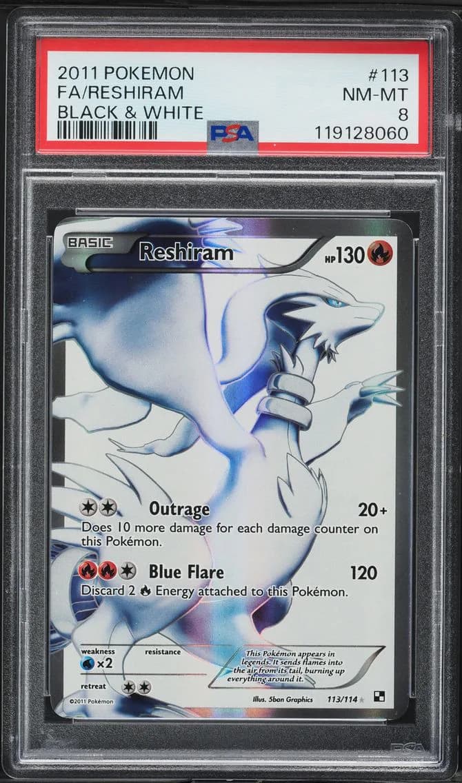Reshiram, Black & White, PSA 8