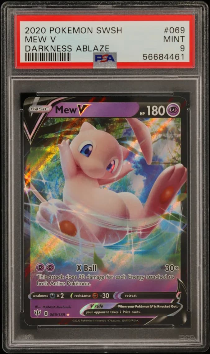 Mew V, Sword & Shield Darkness Ablaze, PSA 9