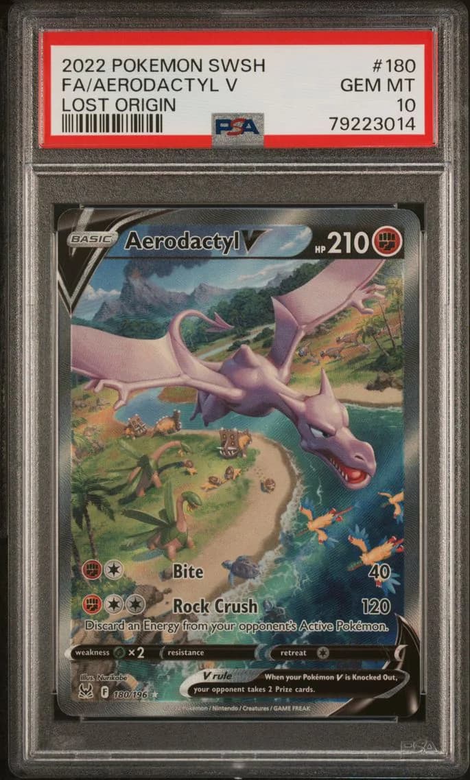 Aerodactyl V, Sword & Shield Lost Origin, PSA 10