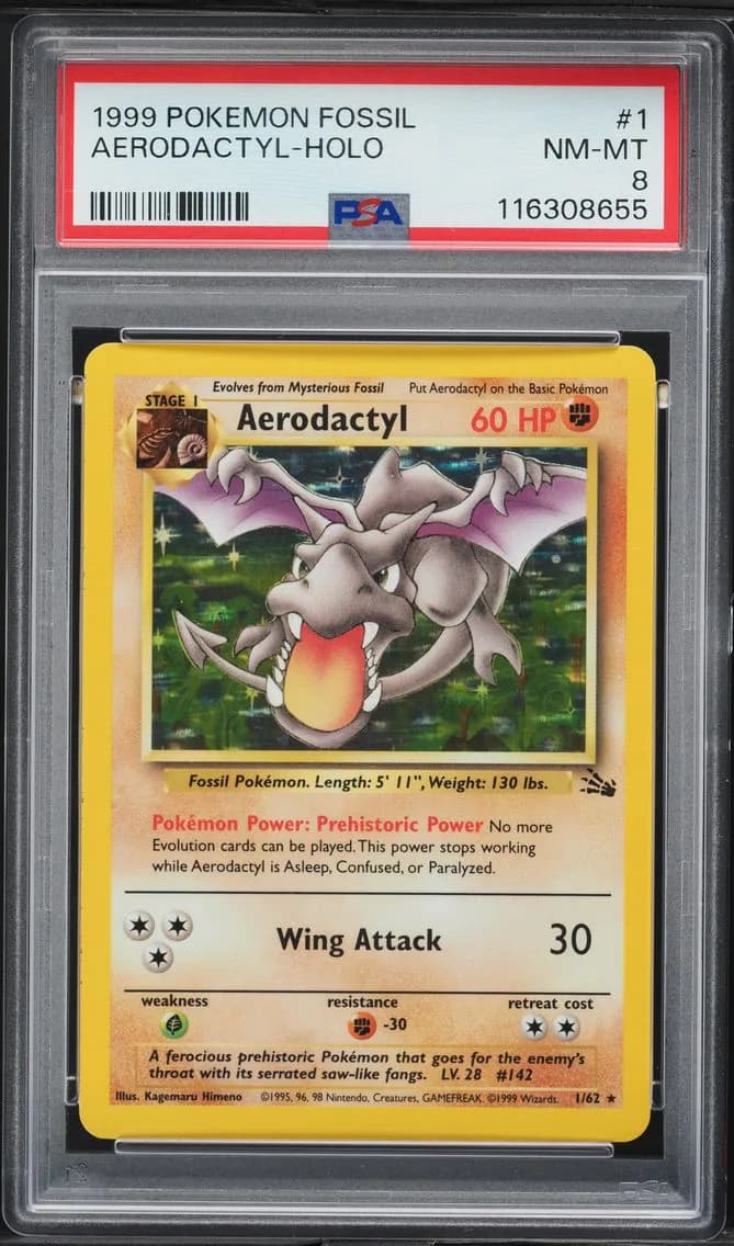 Aerodactyl-Holo, Fossil, PSA 8