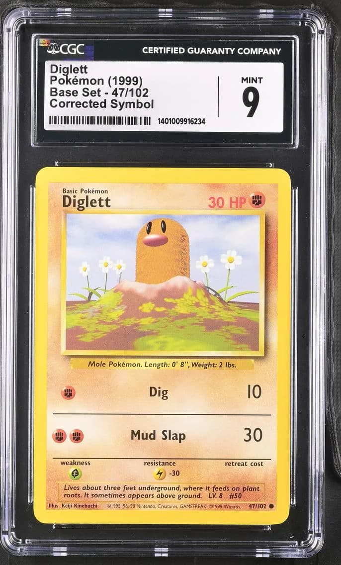 Diglett, Base Set - Unlimited, CGC 9